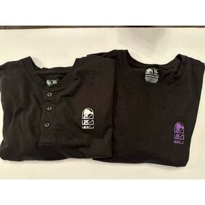 2 Taco Bell Shirt Mens Size XL Black Logo Tee Fast Food Retro Art